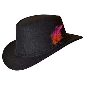 Black Men Hat Vintage Bavarian Western Hat Traditional Attire Lederhosen Hat NEW